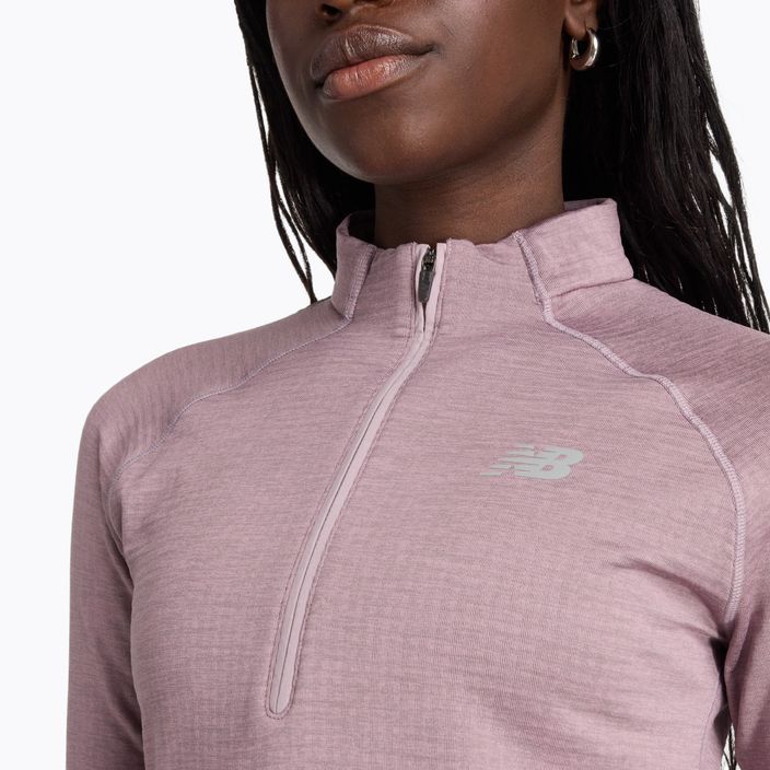 Γυναικεία New Balance Athletics Heat Grid 1/2 Zip ice wine heather running longsleeve 4