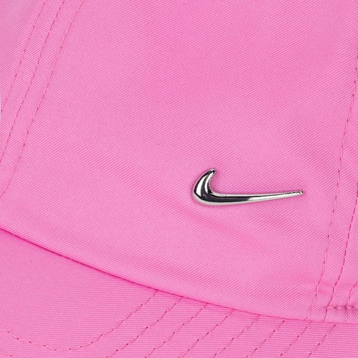 Nike Dri-Fit Club Unstructured Metal Swoosh σκουφάκι παιχνιδιάρικο ροζ/μεταλλικό ασήμι 3