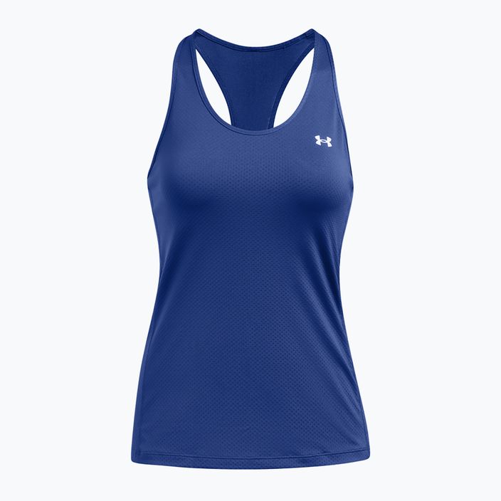 Under Armour HeatGear Armour Racer tech μπλε/λευκό γυναικείο μπλουζάκι προπόνησης 3