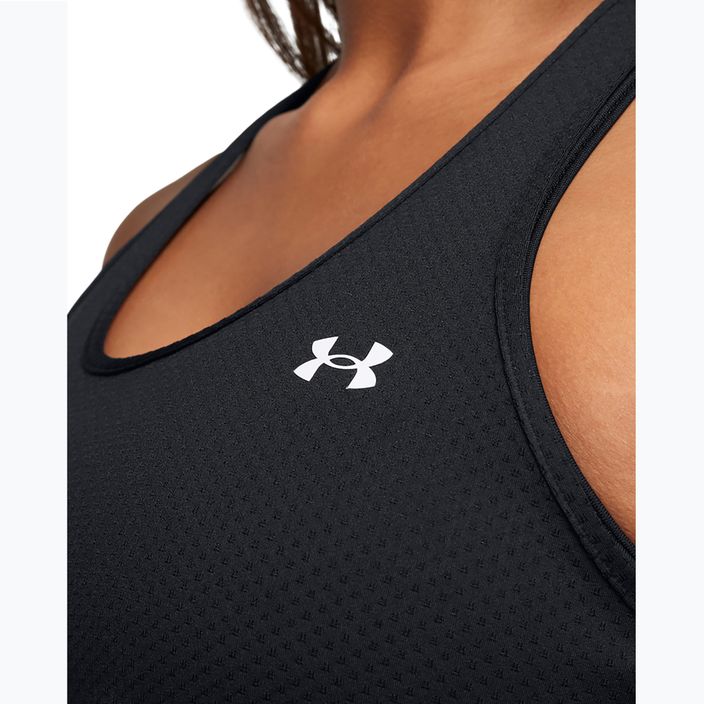 Under Armour HeatGear Armour Racer μαύρο/λευκό γυναικείο μπλουζάκι προπόνησης 3