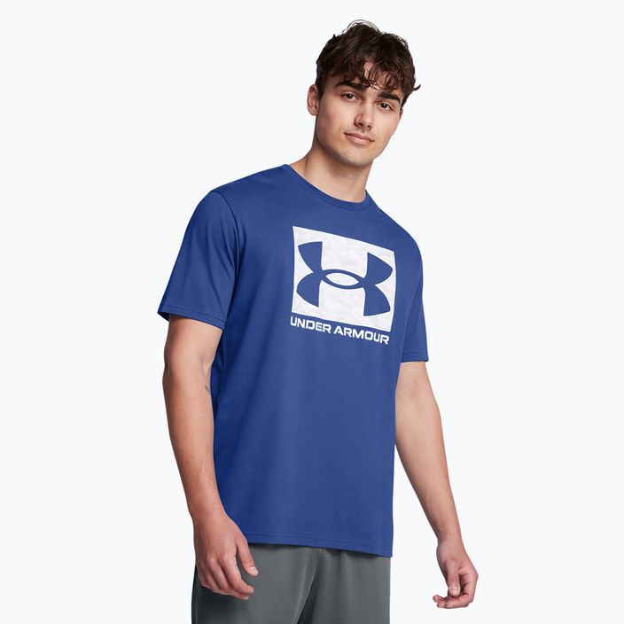 Under Armour ABC Camo Boxed Logo τεχνικό μπλε/λευκό ανδρικό μπλουζάκι προπόνησης