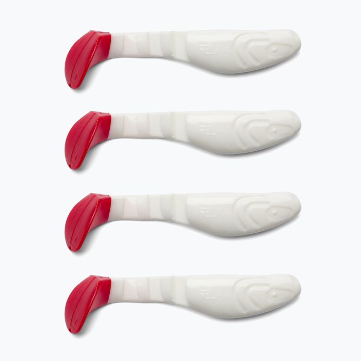 Καουτσούκ δόλωμα Relax Hoof 3 Tail 4 τεμάχια λευκό-κόκκινο BLS3-T