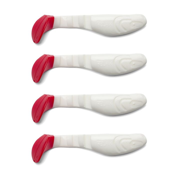 Καουτσούκ δόλωμα Relax Hoof 3 Tail 4 τεμάχια λευκό-κόκκινο BLS3-T 2