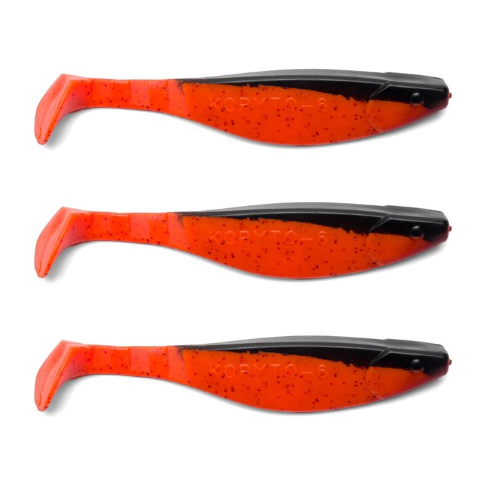 Καουτσούκ δόλωμα Relax Hoof 6 Standard 3 τεμάχια μαύρο πορτοκαλί-κόκκινο glitter BLS6-S 2