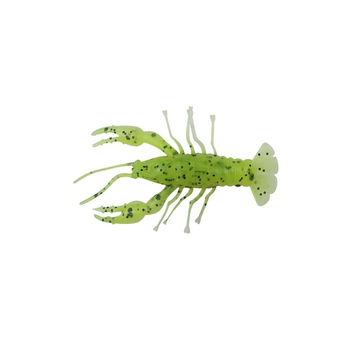 Relax Crawfish 1 Λαμιναρισμένο λαστιχένιο δόλωμα 8 τεμάχια chartreuse-μαύρο jumbo glitter λευκό CRF1 2