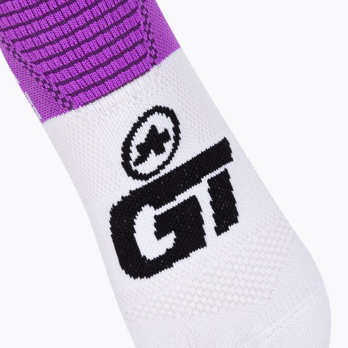 ASSOS GT C2 ποδηλατικές κάλτσες μοβ και λευκές P13.60.700.4B 3