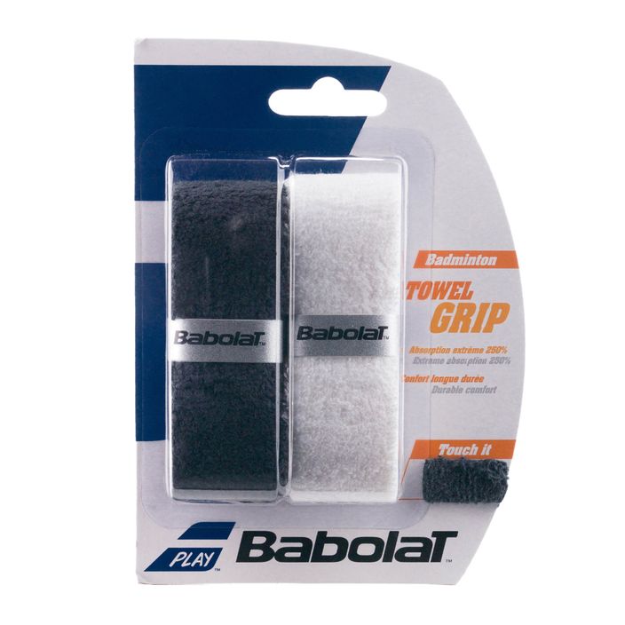 Babolat Towel Grip badminton ρακέτα περιτύλιγμα 2 τεμάχια λευκό και μαύρο 114266 2