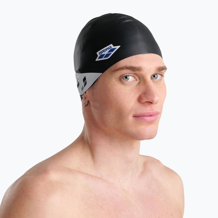 Arena Icons Team Stripe καπέλο για κολύμπι μαύρο και άσπρο 001463 3