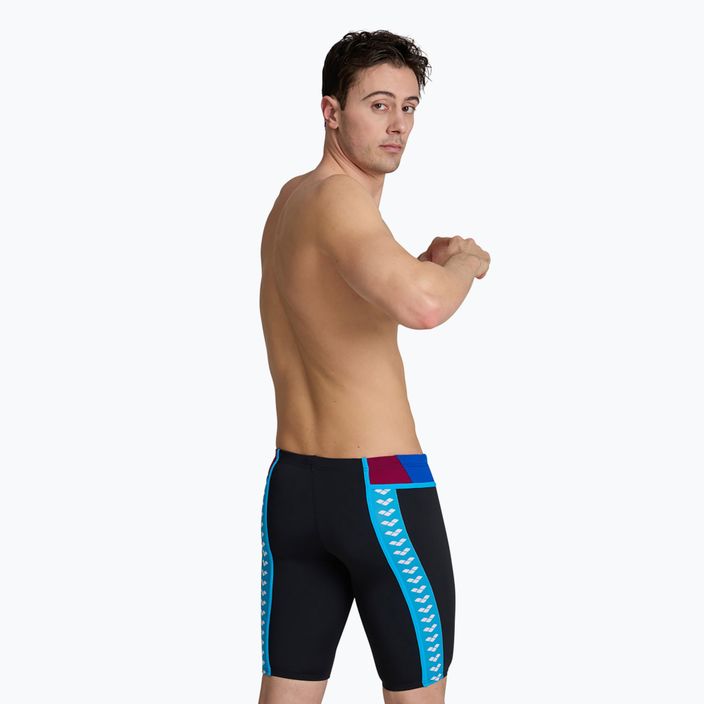 Ανδρικά arena Icons Swim Panel Jammer μαύρο/μπλε του νέον/κόκκινο fandango/turquoise 4