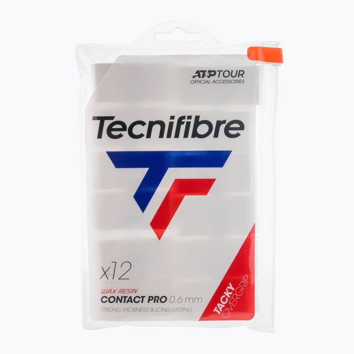 Tecnifibre Contact Pro περιτύλιγμα ρακέτας τένις 12 τμχ λευκό 52ATPCON12