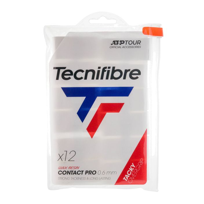 Tecnifibre Contact Pro περιτύλιγμα ρακέτας τένις 12 τμχ λευκό 52ATPCON12 2