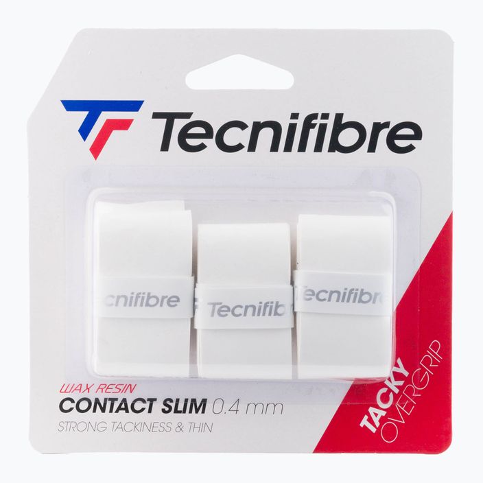 Tecnifibre Contact Slim περιτύλιγμα ρακέτας τένις 3 τεμάχια λευκό 52ATPCONSL