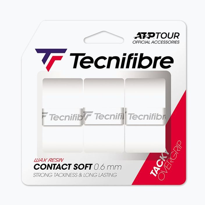 Tecnifibre Contact Soft περιτύλιγμα ρακέτας τένις 3 τεμάχια λευκό 52ATPCONSO