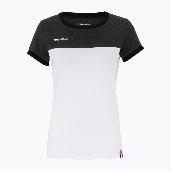 Γυναικείο μπλουζάκι τένις Tecnifibre Stretch λευκό και μαύρο 22LAF1 F1