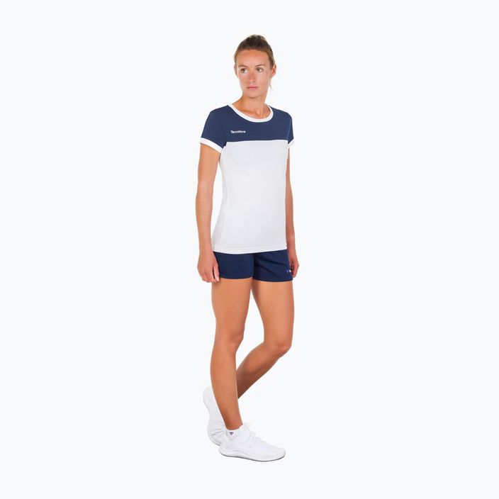 Γυναικείο μπλουζάκι τένις Tecnifibre Stretch λευκό και μπλε 22LAF1 F1 3