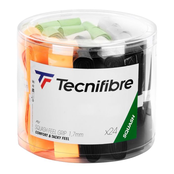 Τυλίγματα ρακέτας σκουός Tecnifibre Squash Feel Grip Box 24 τεμάχια πολύχρωμα 2