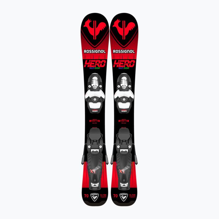 Παιδικά χιονοδρομικά σκι Rossignol Hero Pro + Team 4 GW Black Bulk red 10