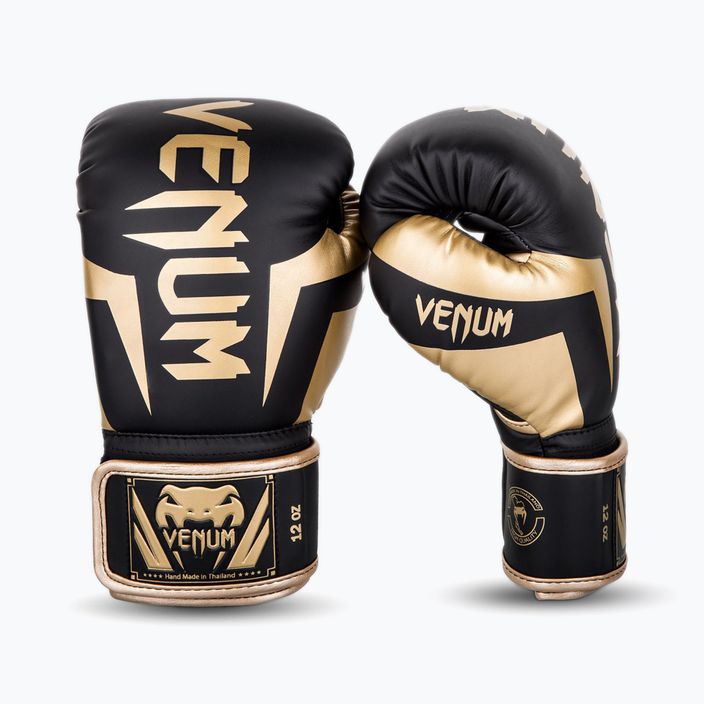 Venum Elite ανδρικά γάντια πυγμαχίας μαύρο και χρυσό VENUM-1392 8