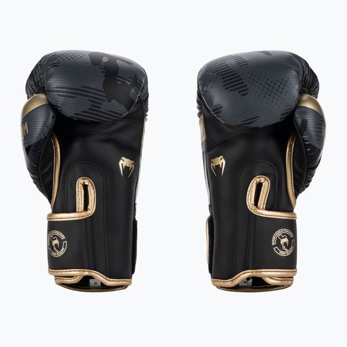 Venum Elite σκούρο παραλλαγή / χρυσά γάντια πυγμαχίας 2