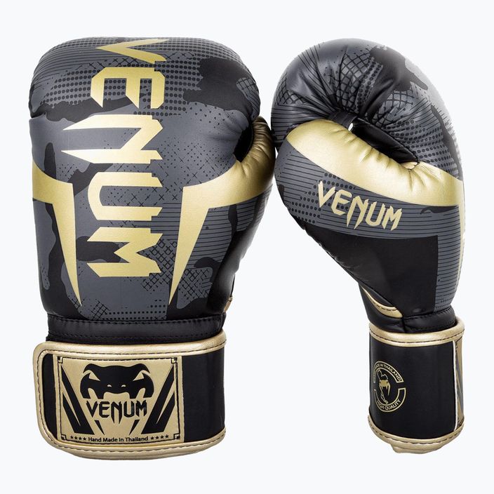 Venum Elite σκούρο παραλλαγή / χρυσά γάντια πυγμαχίας 6