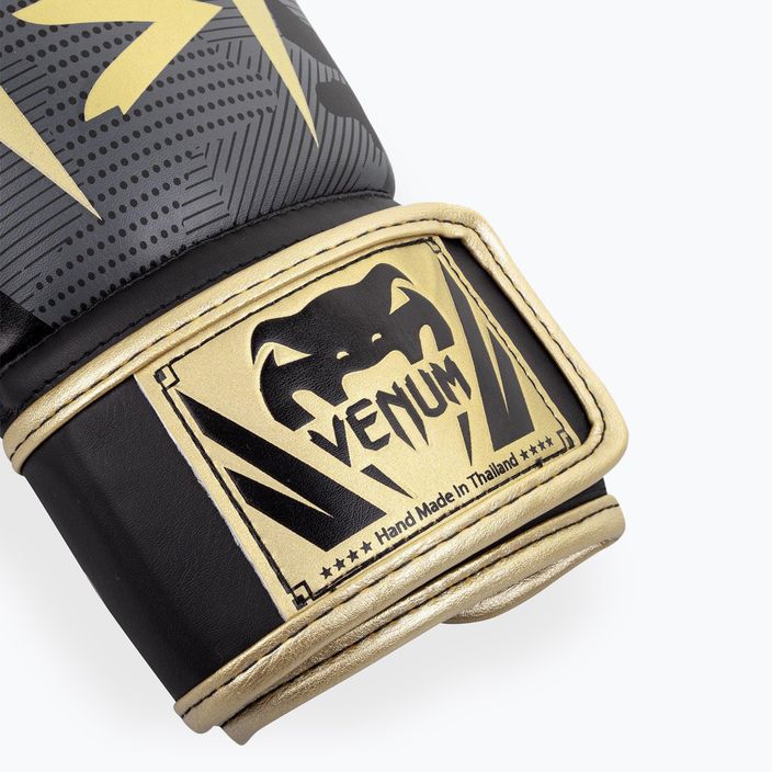 Venum Elite σκούρο παραλλαγή / χρυσά γάντια πυγμαχίας 9