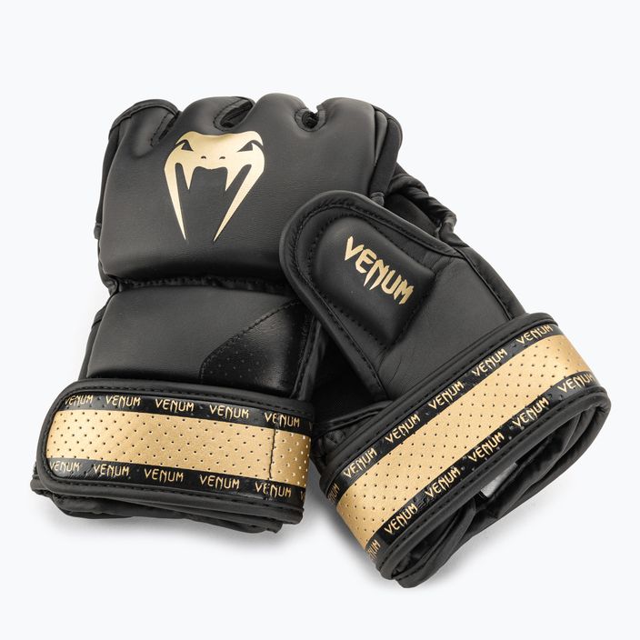 Venum Impact 2.0 μαύρα/χρυσά γάντια MMA 5