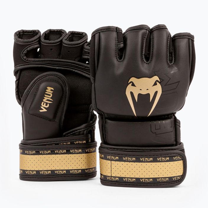 Venum Impact 2.0 μαύρα/χρυσά γάντια MMA 6