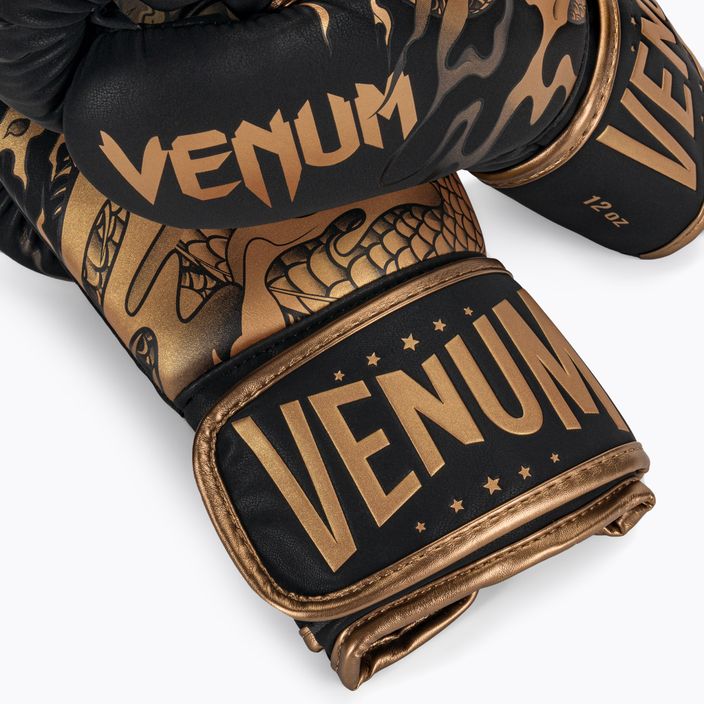Venum Dragon's Flight μαύρα και χρυσά γάντια πυγμαχίας 03169-137 5