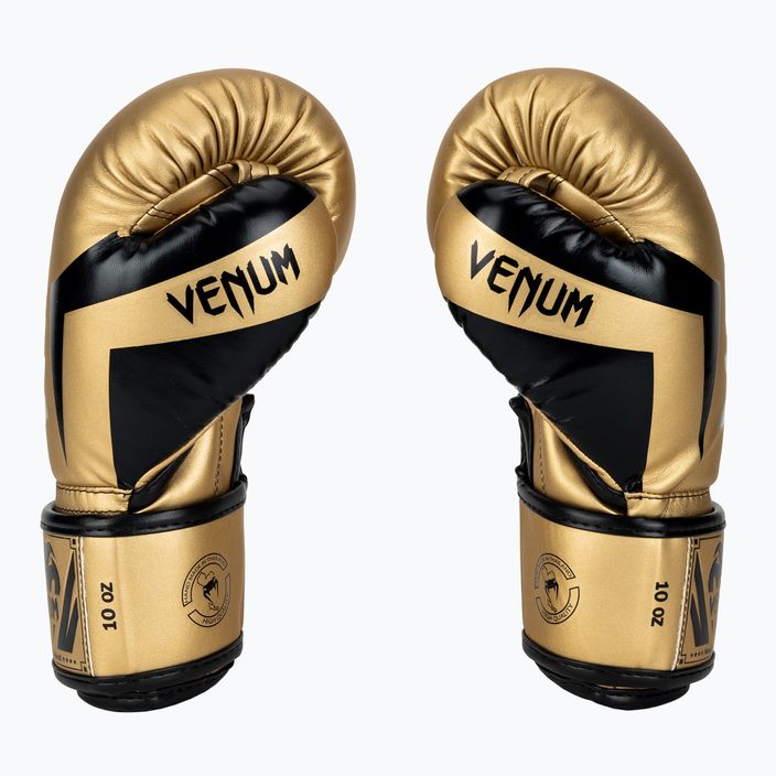 Venum Elite ανδρικά γάντια πυγμαχίας χρυσά και μαύρα 1392-449 3