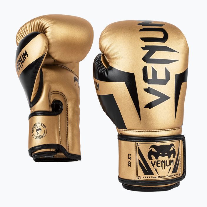 Venum Elite ανδρικά γάντια πυγμαχίας χρυσά και μαύρα 1392-449 6