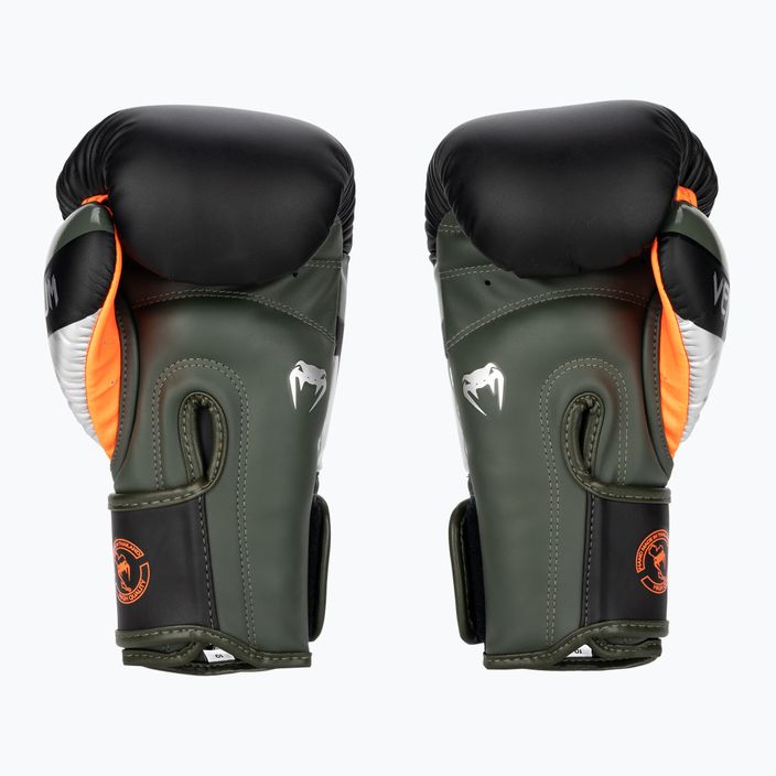 Venum Elite γάντια πυγμαχίας μαύρα/ασημί/κακί 2