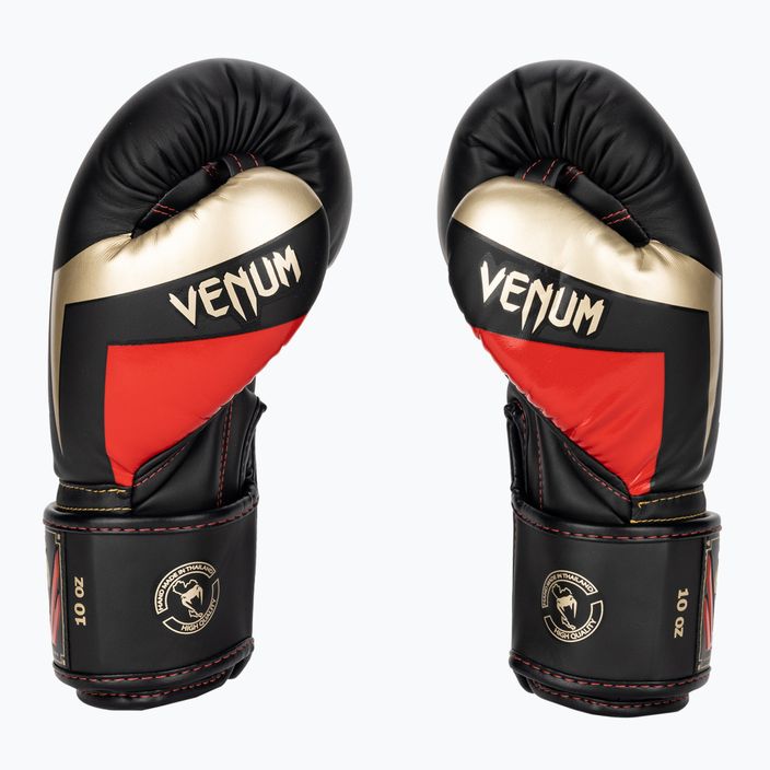 Venum Elite γάντια πυγμαχίας μαύρο/χρυσό/κόκκινο 3