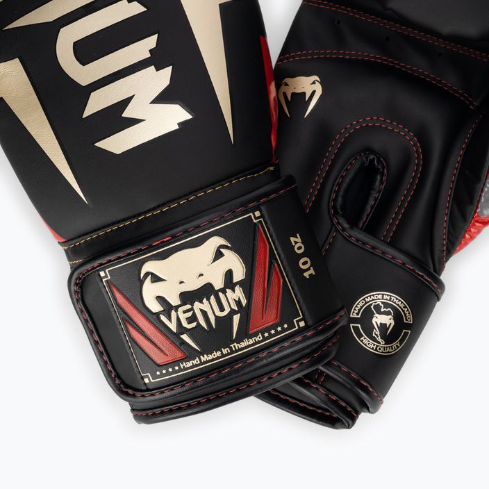 Venum Elite γάντια πυγμαχίας μαύρο/χρυσό/κόκκινο 4