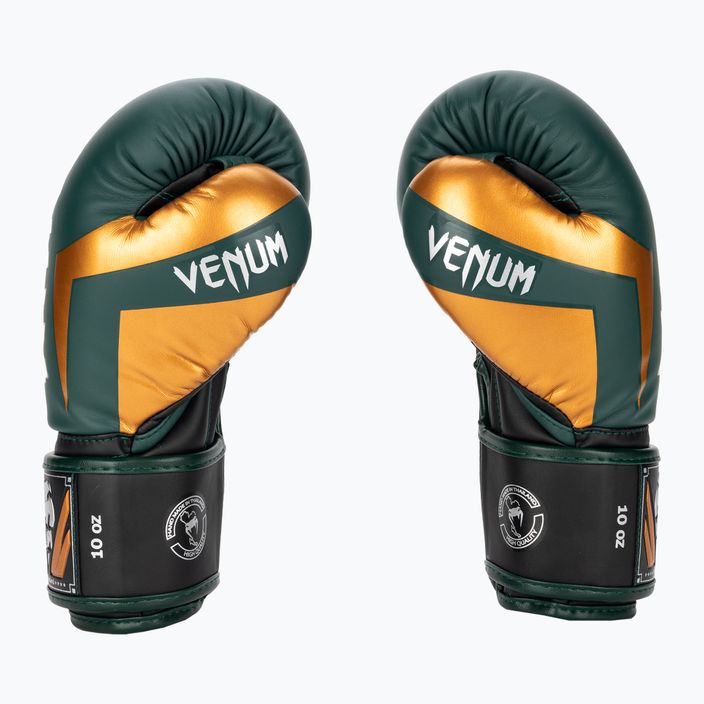 Venum Elite πράσινα/χάλκινα/ασημένια γάντια πυγμαχίας 3