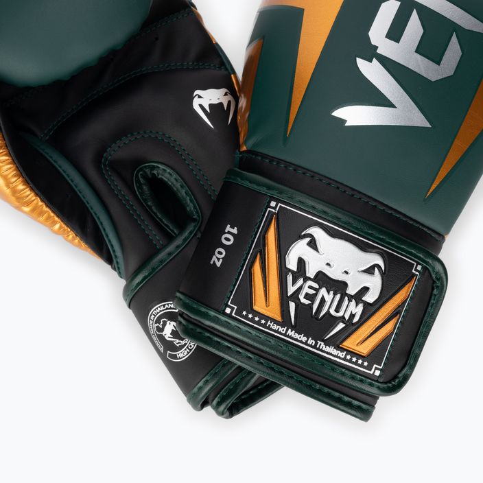 Venum Elite πράσινα/χάλκινα/ασημένια γάντια πυγμαχίας 4