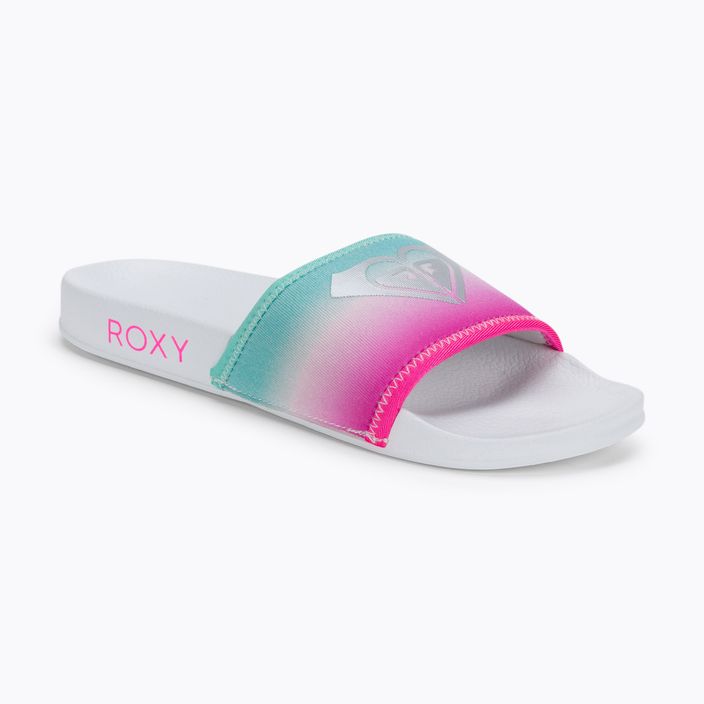 Παιδικές σαγιονάρες ROXY Slippy Neo G 2021 white/crazy pink/turquoise