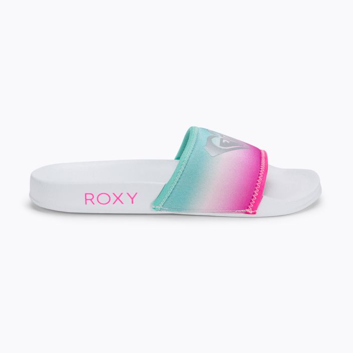 Παιδικές σαγιονάρες ROXY Slippy Neo G 2021 white/crazy pink/turquoise 2