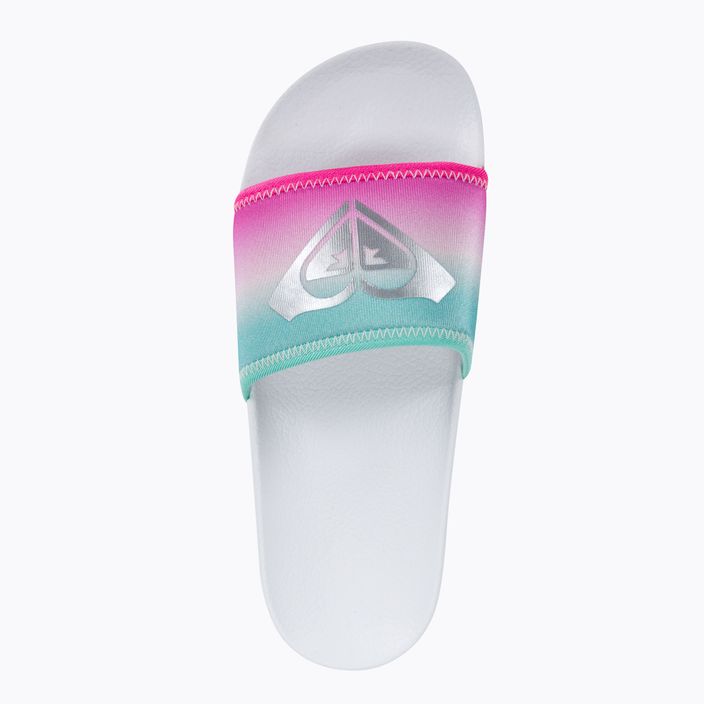 Παιδικές σαγιονάρες ROXY Slippy Neo G 2021 white/crazy pink/turquoise 6