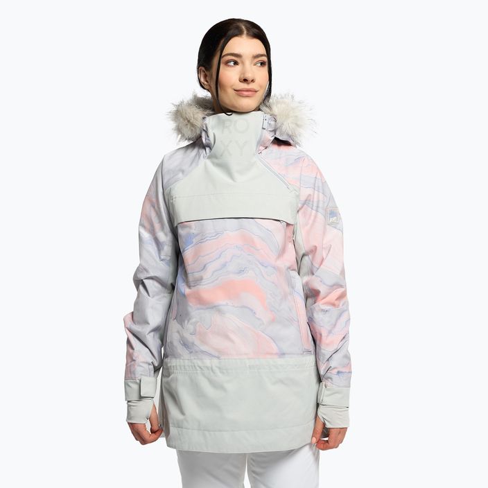 Γυναικείο μπουφάν snowboard ROXY Chloe Kim Overhead 2021 gray violet marble