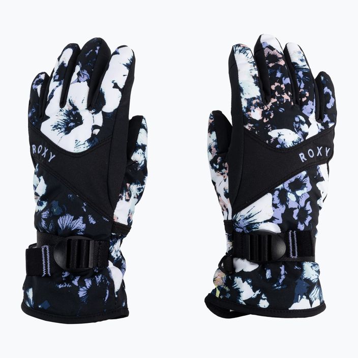 Παιδικά γάντια snowboard ROXY Jetty 2021 true black black flowers 2