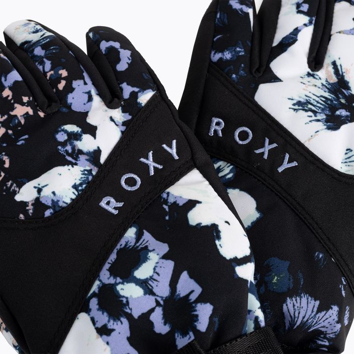 Παιδικά γάντια snowboard ROXY Jetty 2021 true black black flowers 4