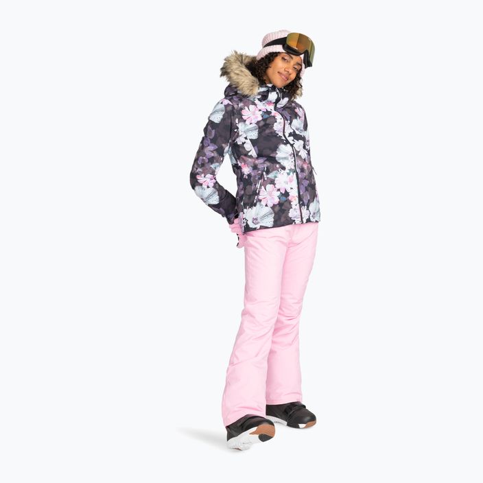 Γυναικείο σακάκι snowboard ROXY Jet Ski αληθινό μαύρο θολό λουλούδι 9