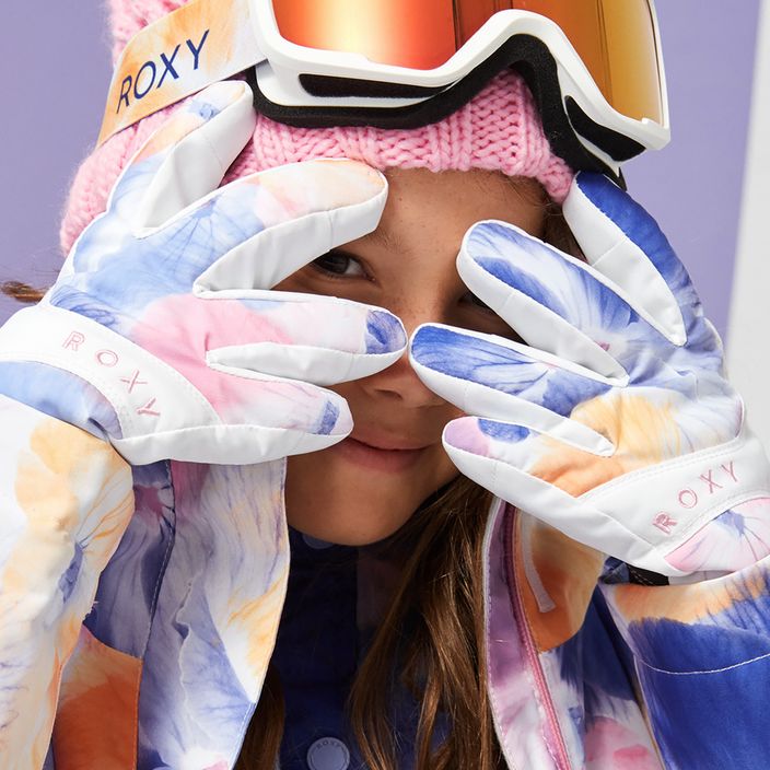Παιδικά γάντια snowboard ROXY Jetty Girl bright white pansy rg 3