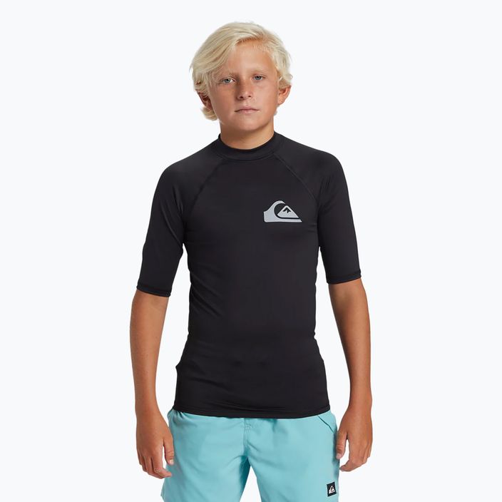 Quiksilver Everyday UPF50 παιδικό μπλουζάκι για κολύμπι μαύρο