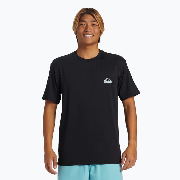 Quiksilver Everyday Surf Tee μαύρο ανδρικό μπλουζάκι για κολύμπι