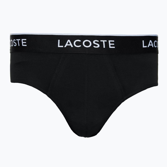 Lacoste ανδρικό σλιπ 8H3472 3 ζευγάρια μαύρο/λευκό/ασημί chine 2