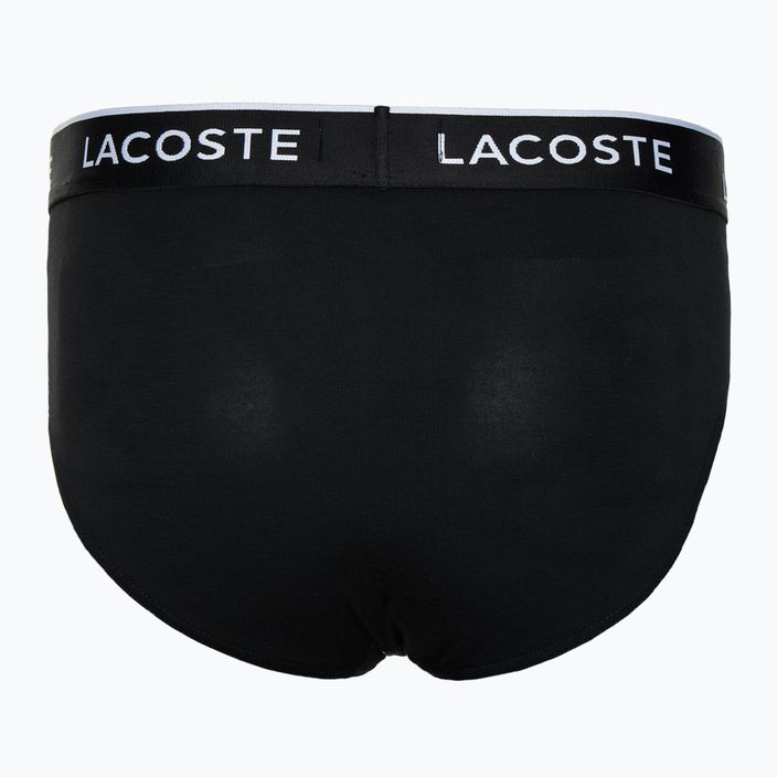 Lacoste ανδρικό σλιπ 8H3472 3 ζευγάρια μαύρο/λευκό/ασημί chine 5