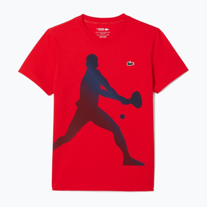 Lacoste Tennis X Novak Djokovic κόκκινο φραγκοστάφυλο πουκάμισο + καπέλο σετ 4