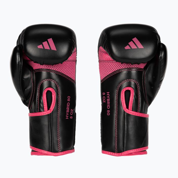 Γάντια πυγμαχίας adidas Hybrid 80 μαύρο/ροζ ADIH80 2
