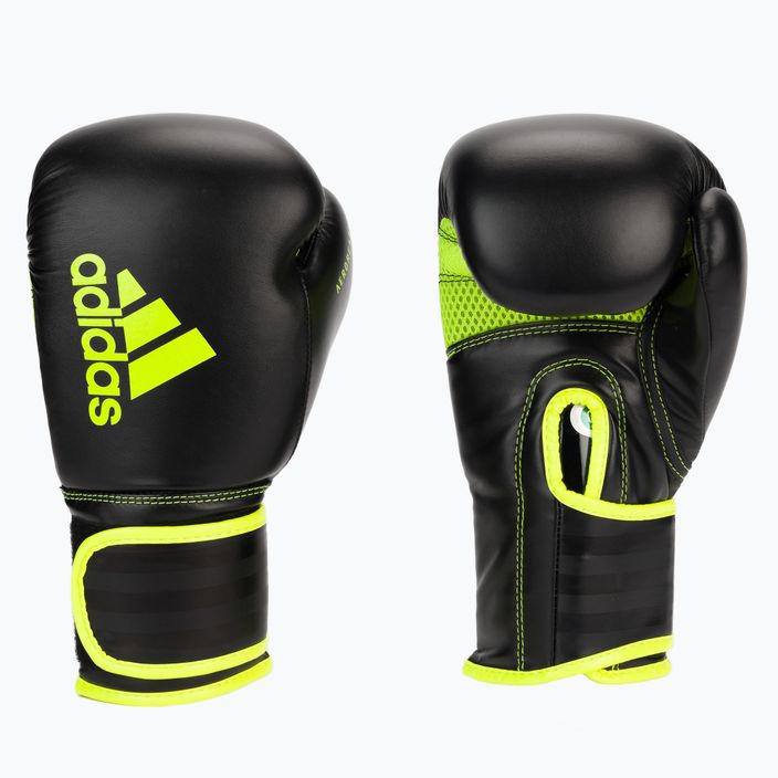 Γάντια πυγμαχίας adidas Hybrid 80 μαύρο/κίτρινο ADIH80 3